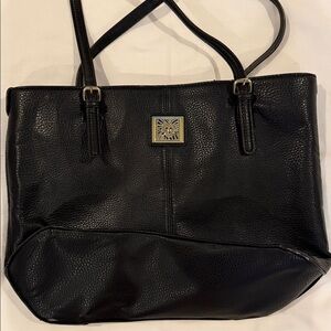 Anne Klein Black Textured Tote
